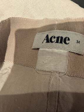 Acne Studios Ginger Linen Raw Hem Zip Detail Skirt